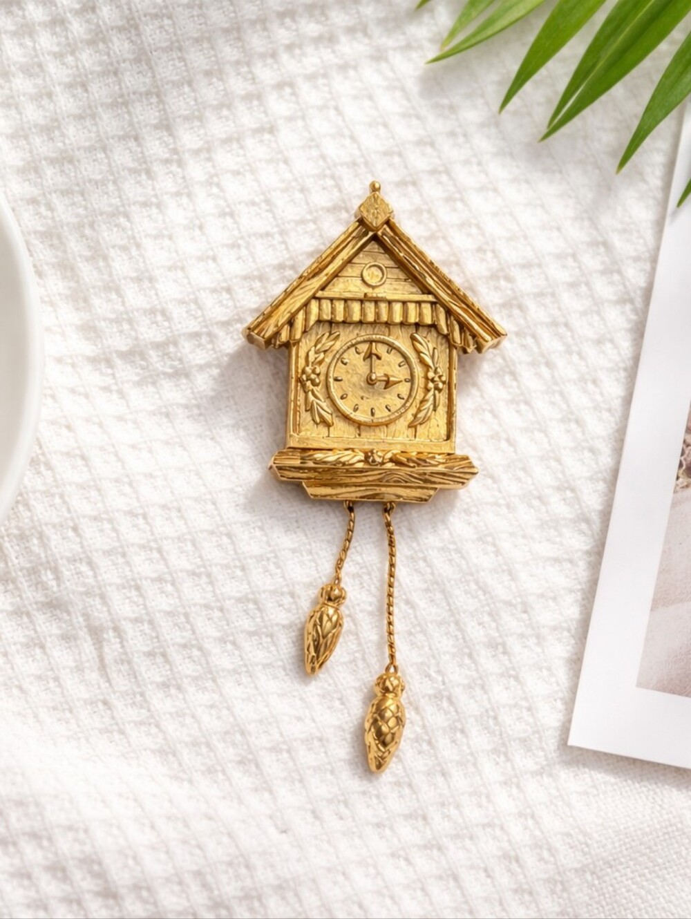 Vintage Anne Klein Coocoo clock brooch